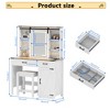 Fredees Makeup Vanity With Sliding LED Mirror and Outlets - 2 of 4