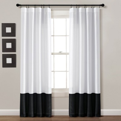 Milione Fiori Window Curtain Panels White/black 42x84 Set : Target