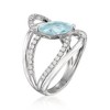 Ross-Simons 0.80 Carat Aquamarine Highway Ring With .36 ct. t.w. Lab-Grown Diamonds in Sterling Silver - 3 of 4
