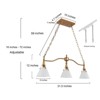 LNC Darren 3-Lights 31.5" Modern Linear Kitchen Island Pendant  Lights, Antique Brushed Gold with 3 Opal Glass Shades - 3 of 4