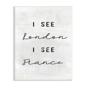 Stupell Industries Black and White I See London I See France Textured Typography, 15" x 10" - 1 of 4