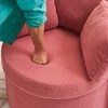 Teddy Fabric Swivel And Storage Chair With Back Cushion For Living Room,Ivory - 3 of 4