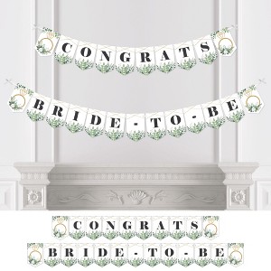 Big Dot of Happiness Boho Botanical Bride - Greenery Bridal Shower and Wedding Party Bunting Banner - Party Decorations - Congrats Bride-To-Be - 1 of 4