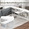 BABYYER Twin Size Corner Bed Frame with Upholstered Headboard, L-Shaped Solid Wood Platform Bed with 2 Drawers and Rotatable Storage Board - 2 of 4