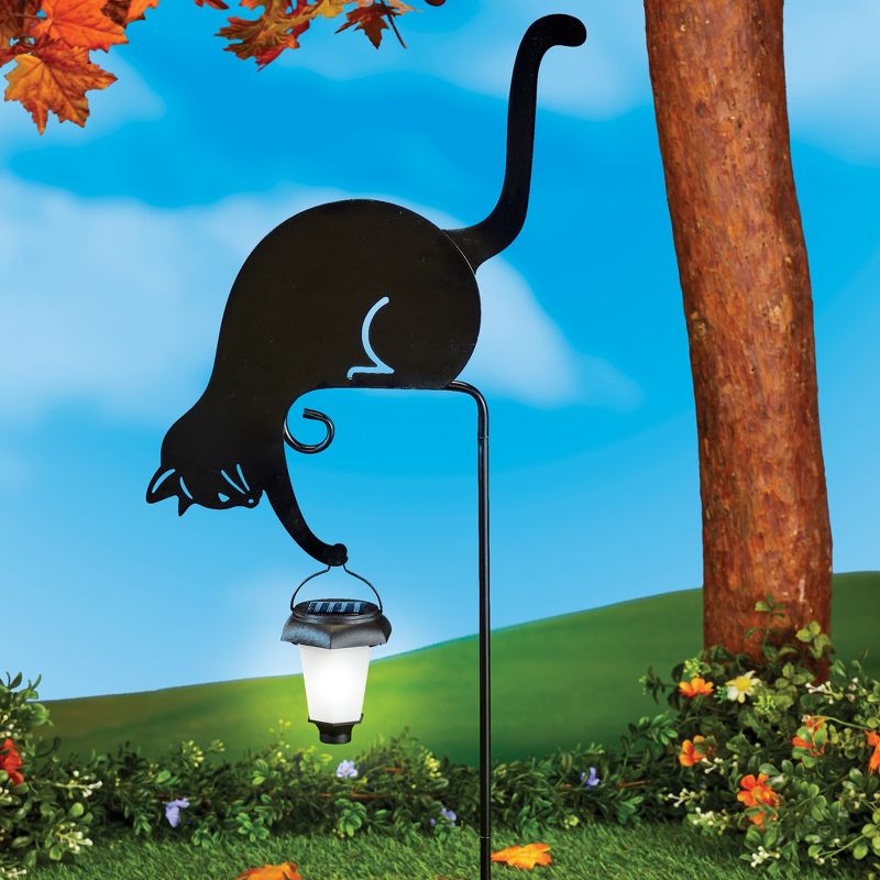 Collections Etc Cat Holding Solar Lantern Decorative Garden Stake 10.5 X 3 X 18.5, 3 of 4