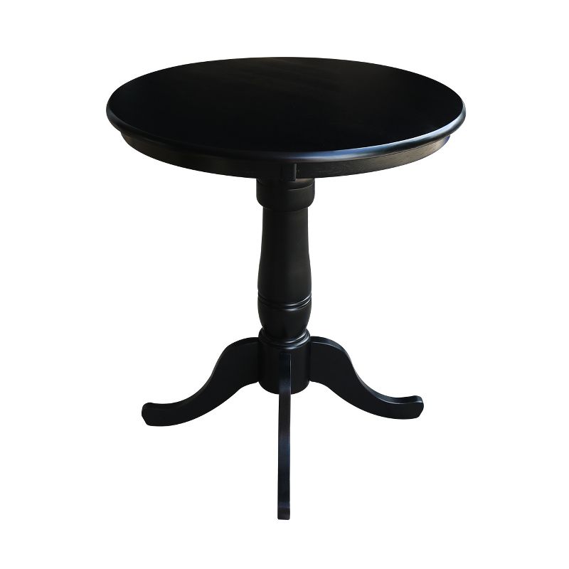 30" Round Top Pedestal Height Table Black - International Concepts, 3 of 6