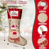 Aoibox 3Pack Linen Christmas Stockings 19Inch Large Personalized Stocking Set with Card Slot Snowman Reindeer Classic Pattern for Fireplace Tree Decor - 2 of 4
