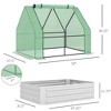 4 x 3 x 3ft Raised Garden Bed with Mini Greenhouse, Galvanized Raised Garden Bed with Cover for Herbs and Vegetables, Small Greenhouse for Patio - 3 of 4