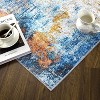 2'x6' Large Modern Abstract Rug, Machine Washable, Non-Slip, Stain Resistant, Ideal for Living Room, Dining, Office, Bedroom, Blue/Red - 3 of 4