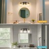 DORESshop 17 in. 3-Light Black and Gold Vanity Light with Clear Cylinder Glass Shades and Square Backplate - 4 of 4
