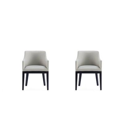 Set of 2 Gansevoort Modern Faux Leather Dining Armchairs - Manhattan Comfort