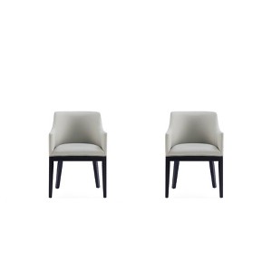 Set of 2 Gansevoort Modern Faux Leather Dining Armchairs - Manhattan Comfort - 1 of 4