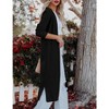 Coolmee Women's Knitted Cardigan Open Front Solid   Sweater Maxi Long Cardigan - 4 of 4