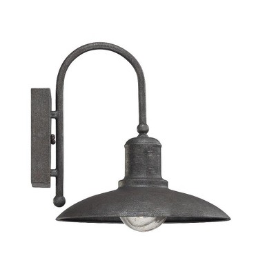Artisan Rust Bronze Outdoor Wall Lantern with Clear Seeded Glass