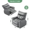 Recliner Chair, PU Leather Electric Reclining Sofa with Massage for Adults, 270° Swivel Home Theater Seating - 3 of 4