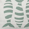 16"x16" Puzzle Fish Square Throw Pillow Sage Green/White - e by design: Indoor Decorative Cushion, Polyester Twill, Down Alternative Fill - 2 of 4