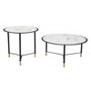 Marble Glass Top Coffee Table 21.9", Set Of 2, White With Black Steel Frame by Zuo Modern - 4 of 4