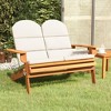 vidaXL Folding Adirondack Patio Bench with Cushions 49.6" Solid Wood Acacia - 2 of 4