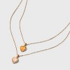 Bella Uno Bellissima 14K Gold Dipped Heart Moodstone Pendant Necklace Set 2pc - Gold - 4 of 4