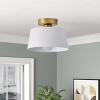 Dewdrop Modern Farmhouse Ceiling Light Fixture Semi Flush Mount Black and Gold Metal Lamp for Dining Room Entryway - 3 of 4