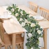 Aghana Digitals 2-Strand 5.9Ft Green Plastic Eucalyptus Garland, 60 Flowers Each (180cm Total) - 3 of 4