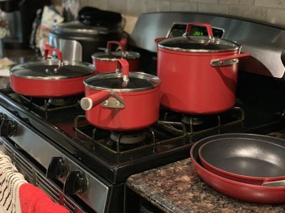 Ninja Foodi NeverStick Vivid Oven Safe 10 Pc Pots & Pans Cookware Set,  Crimson, 1 Piece - Baker's