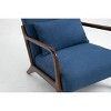 PAGED Accent Chair with Wood Frame, Mid Century Modern Living Room Chairs with Waist Cushion, Reading Armchair for Living Room - 2 of 4