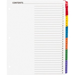 Business Source Index Dividers w/TOC Page 1-31 8-1/2"x11" 31 Tabs/ST MI 21907 - 1 of 1