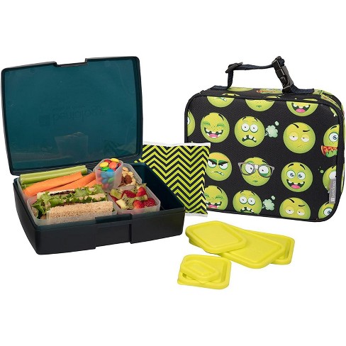 Bentology Lunch Bag And Box Set For Kids Boys Insulated Lunchbox Tote Bento Box 5 Containers And Ice Pack 9 Pieces Emoji Target