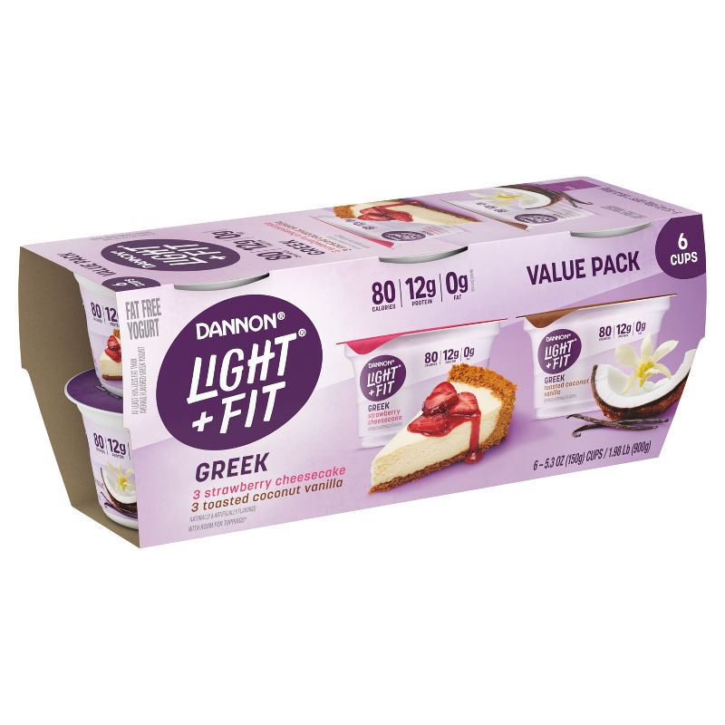 Light + Fit Nonfat Gluten-Free Variety Pack Greek Yogurt - 6ct/5.3oz Cups, 5 of 10