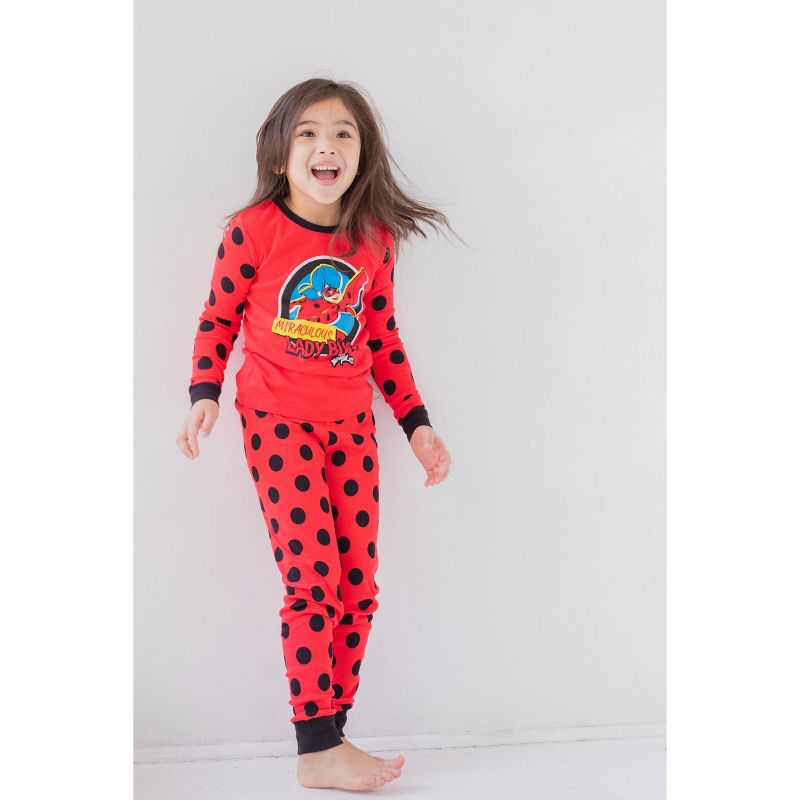 Miraculous Ladybug Vesperia Rena Rouge Girls Pullover Pajama Shirt and Pants Sleep Set Little Kid to Big Kid, 3 of 10