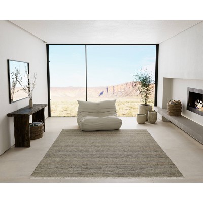 Gray Handwoven Synthetic Indoor/Outdoor Rug, 9' x 12'
