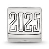 Black Bow Jewelry Sterling Silver 2025 Graduation 3-Sided Trilogy Bead Charm - 2 of 4