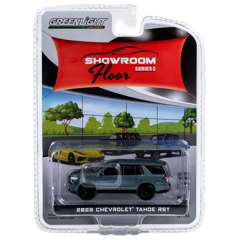 1/64 2023 Chevrolet Tahoe RST Silver Sage, Showroom Floor Series 3 68030-C, 2 of 4