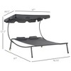 Aghana Digitals Grey Outdoor Double Hammock Lounge Chair with Adjustable UV-Resistant Canopy, - 3 of 4