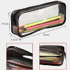 Fmeida 2pcs Clear PVC Zipper Pencil Bag Toiletries Exam Pen Pencil Pouch Case Travel Luggage Make up Cosmetic Bag - 2 of 4