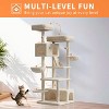 66" Multi-Level Cat Tree w/Sisal Scratching Posts, Condos, Hammock & Perch – Durable Tower for Multiple Cats - 2 of 4