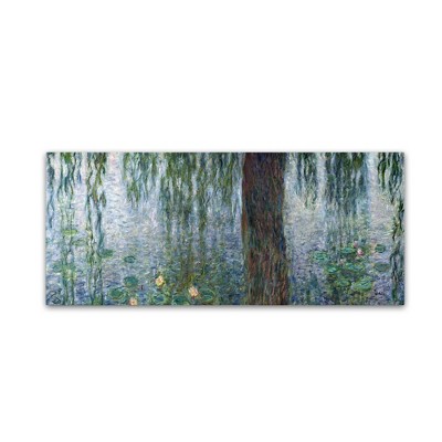 Trademark Fine Art -Claude Monet 'Waterlillies Morning' Canvas Art - 47''x20''