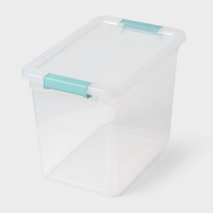27qt Deep Storage Bin Clear with Latches - Brightroom™ - 1 of 2
