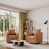 Oversized Swivel Armchair 360° Rotation, Linen Accent Chair with Ergonomic Backrest, Reading Chair for Living Room, Office, Bedroom, Nursery - 4 of 4