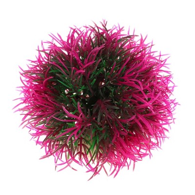 Unique Bargains Artificial Aquarium Grass Ball for Fish Tank Landscape Decoration Purple Green 4.13x4.33 Inch 1 Pcs