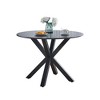 Round Dining Table, Mid Century Modern Dining Table For 4-6 People With Round MDF Table Top & Cross Metal Legs, Leisure Coffee Table - 3 of 4