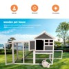 ORRD 58" Wooden Rabbit Hutch - Indoor/Outdoor Cage w/Waterproof Roof, Stairs & Cleaning Tray for Small Pets - 3 of 4