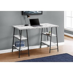 Sapphtopaz Home Office Desks 47.25" Contemporary Computer Desk with Open Storage Shelf Metal Frame Gaming Desk Office Desk for Home Office - 1 of 4