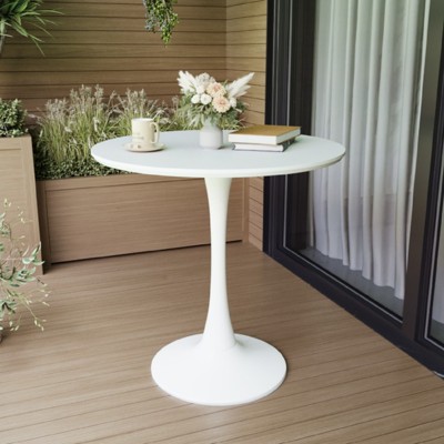 FONTOI Dining Tables with a Round Manufactured Tabletop, Glam Style, Special Design, International Concept, White, 31.5"*31.5"*29.5"