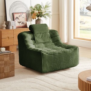 PAGED Swivel Accent Chair Oversize Glider Chair with Switchable Head Pillow and Waist Pillow, Comfy Chair for Bedroom - 1 of 4