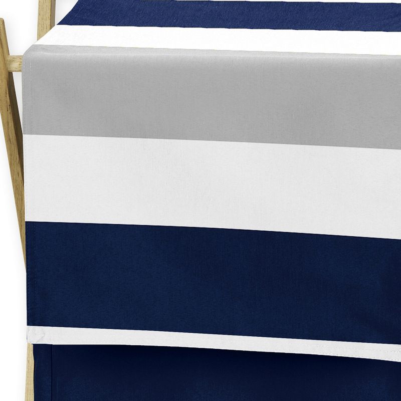 Sweet Jojo Designs Boy or Girl Gender Neutral Unisex Laundry Hamper Stripe Blue and Grey, 4 of 7