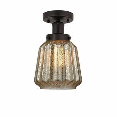 Chatham - 1 Light Semi-Flush Mount In Industrial Style-8.25 Inches Tall and 6.5 Inches Wide