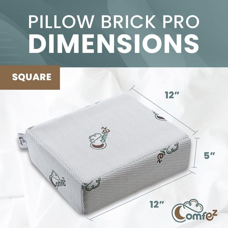 Comfez Memory Foam Cube Square Body Brick Pillow for Side Sleepers – Small (12x12x5), 2 of 8