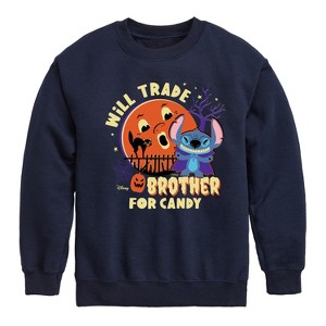 Boys' - Disney - Will Trade Brother For Candy Graphic Long Sleeve Fleece Sweatshirt - 1 of 4